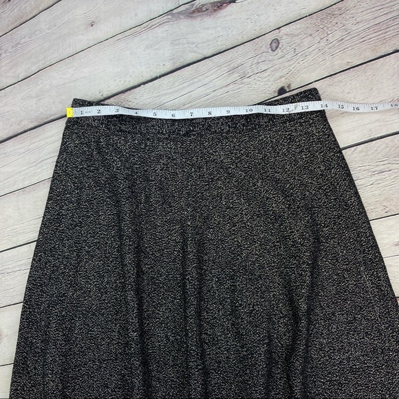 Nanette Lepore Metallic Black Gold A line Skirt Slip On Womens Unlined Size M - Picture 8 of 8